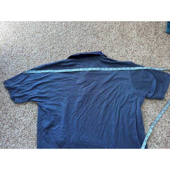 Peter Millar 100% cotton, short sleeve collared shirt, size XL, Blue pattern - Picture 5 of 8